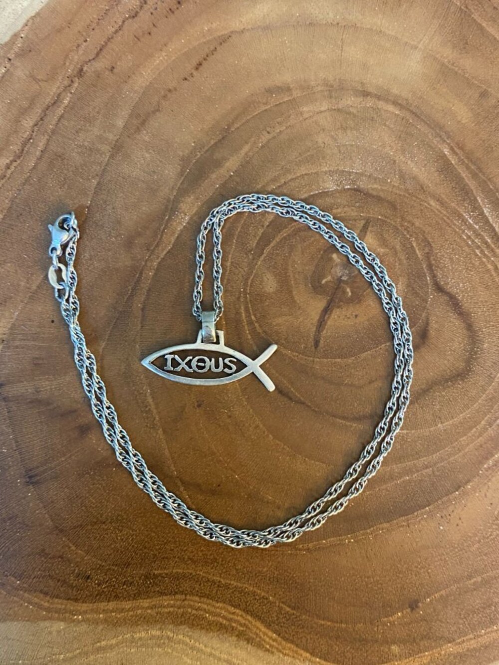 RETIRED James Avery Open Ichthus Fish Necklace, Sterling Silver